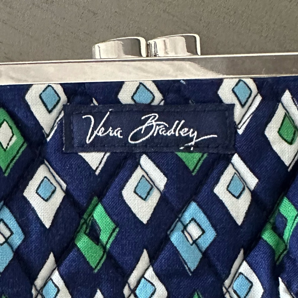Vera Bradley Mosiac Kiss Lock Coin Purse NWT Blue - Picture 3 of 7